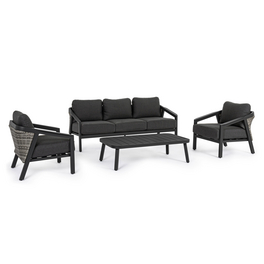 Sitzgruppe »Cordova«, 5 Sitzplätze, Aluminium/Polyrattan/Polyester, inkl. Auflagen