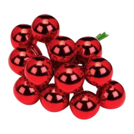 Spiegelbeeren, Ø: 2 cm, Uni, rot, 12 Stück