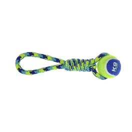 Spielzeug »K9 Fitness«, Zugseil mit Tennisball, blau/grün, für Hunde