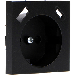 Steckdosen-Einsatz, BxH: 5,5 x 5,5 cm, schwarz