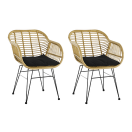 Stuhl, Höhe: 80 cm, natur/schwarz, 2 stk