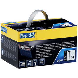 Tackernägel, 90 mm, Nägeltyp 34, Ringschaft, 800 Stück, Kartonbox Tackernägel, 90 mm, Nägeltyp 34, Ringschaft, 800 Stück, Kartonbox