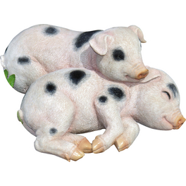 Teichfigur »Chip und Chap«, Ferkel, Polystone, rosa/weiß Teichfigur »Chip und Chap«, Ferkel, Polystone, rosa/weiß