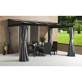 Terrassenüberdachung, Breite: 364 cm, Dach: Polycarbonat-Doppelstegplatten, anthrazit Terrassenüberdachung, Breite: 364 cm, Dach: Polycarbonat-Doppelstegplatten, anthrazit
