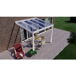 Terrassenüberdachung »Easy Edition«, Breite: 300 cm, Dach: Glas, verkehrsweiß Terrassenüberdachung »Easy Edition«, Breite: 300 cm, Dach: Glas, verkehrsweiß