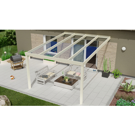 Terrassenüberdachung »Expert«, BxT: 300 x 400 cm, weiß / RAL9016, Glasdach