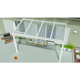 Terrassenüberdachung »Expert«, BxT: 600 x 300 cm, weiß / RAL9016, Glasdach