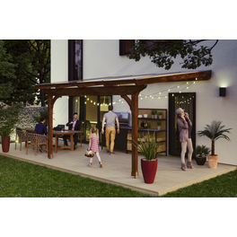 Terrassenüberdachung »Ravenna«, Breite: 434 cm, Dach: Polycarbonat (PC), nussbaum