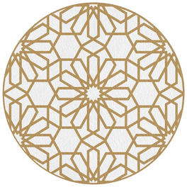 Tischset »Fleur«, rund, Kunstleder, beige/goldfarben