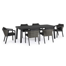 Tischsets »Cordova«, 6 Sitzplätze, Aluminium/Polyrattan/Polyester, inkl. Auflagen