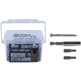 Torx-Terrassenschrauben, ØxL: 5 x 50 mm, rostfreier Edelstahl, 270 Stück, inkl. Bit TX25 Stück