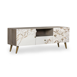 TV-Schrank »SIKAR«, Holz, cremeweiss/graubraun