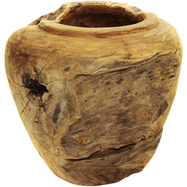 Vase, BxH: 38 x 40 cm, Teakholz, braun