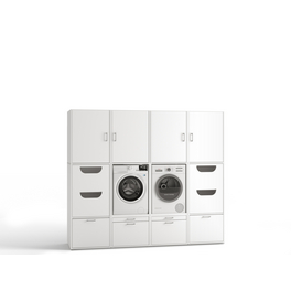 Waschmaschinenschrank, BxHxL: 268 x 233 x 65 cm, Spanplatte, melaminbeschichtet