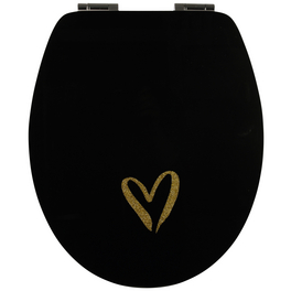 WC-Sitz »Black Love«, mit Holzkern, oval, mit Softclose-Funktion