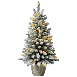 Weihnachtsbaum »Kiefer «, Höhe: 90 cm, grün/weiß, beleuchtet