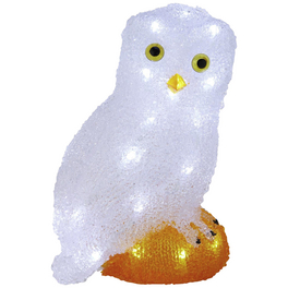 Weihnachtsfigur, Eule, Höhe: 27,5 cm, netz, weiss/orange