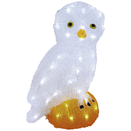 Weihnachtsfigur, Eule, Höhe: 36 cm, netz, weiss/orange