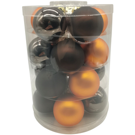 Weihnachtskugel »Dark Mix«, Ø: 6 cm, Uni, granit/braun/orange, 20 Stück