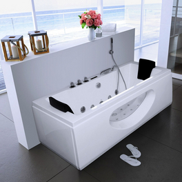 Whirlpoolwanne »Laguna«, BxHxL: 180 x 55 x 90 cm, weiß, Farblichttherapie Whirlpoolwanne »Laguna«, BxHxL: 180 x 55 x 90 cm, weiß, Farblichttherapie