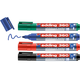 Whiteboardmarker »e-360/4«, 4 Stück, schwarz/rot/blau/grün