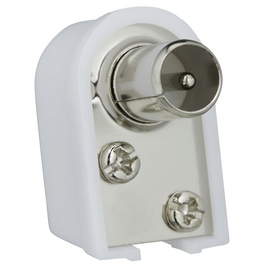 Winkelstecker, Weiß, Kunststoff, Koaxialkabel