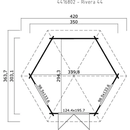 Pavillon »Rivera«, BxT: 420 x 363 cm (Aufstellmaße), Satteldach