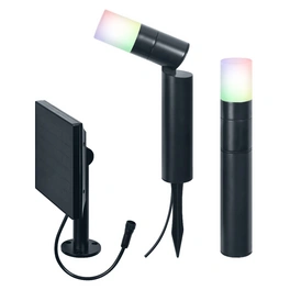 Solar LED-Wegeleuchte »Smart+ Solar Spot&Bollard Multicolor«, Schwarz, mit Erdspieß, 3000 K