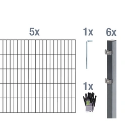 Doppelstabmattenset, BxH: 10 x 1,4 m, anthrazit