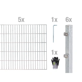 Doppelstabmattenset, BxH: 10 x 1,6 m, silberfarben