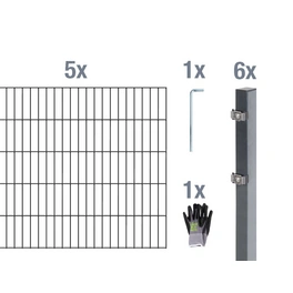 Doppelstabmattenset, BxH: 10 x 1,6 m, anthrazit