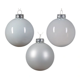 Christbaumschmuck, glas, rund, weiss