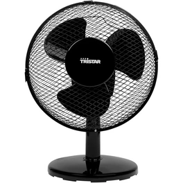 Tischventilator, D. 23 cm, 30W, 2 Stufen, schwarz, oszillierend