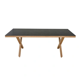 Dining-Tisch »Catania«, 200x74x90 cm, Aluminium/Keramikpulver beschichtet, Teak-Optik/Dark Concrete