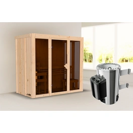 Sauna »Irava 2«, BxTxH: 216 x 198 x 122 cm, 3,6 kW Ofen mit ext. Steuerung