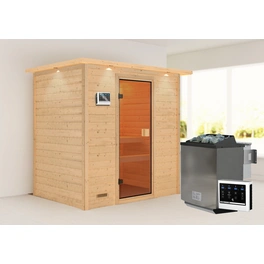 Sauna »Selena «, BxTxH: 224 x 191 x 159 cm, 9 kW Bio Ofen mit ext. Steuerung