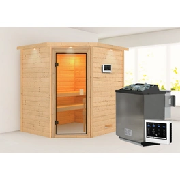 Sauna »Elea «, BxTxH: 224 x 191 x 184 cm, 9 kW Bio Ofen mit ext. Steuerung