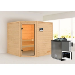 Sauna »Tilda «, BxTxH: 196 x 187 x 195 cm, 9 kW Bio Ofen mit ext. Steuerung