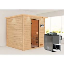 Sauna »Jara «, BxTxH: 224 x 191 x 210 cm, 9 kW Bio Ofen mit ext. Steuerung