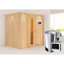 Sauna »Nikki «, BxTxH: 210 x 202 x 165 cm, 3,6 kW Bio Ofen mit ext. Steuerung