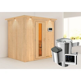 Sauna »Nikki «, BxTxH: 210 x 202 x 165 cm, 3,6 kW Ofen mit ext. Steuerung