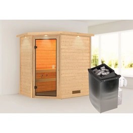 Sauna »Jella «, BxTxH: 224 x 191 x 159 cm, 9 kW Ofen mit integr. Steuerung