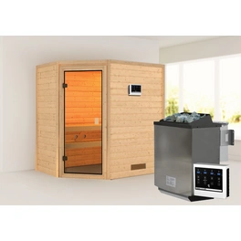 Sauna »Jella «, BxTxH: 196 x 187 x 145 cm, 9 kW Bio Ofen mit ext. Steuerung