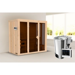 Sauna »Irava 2«, BxTxH: 216 x 198 x 122 cm, 3,6 kW Bio Ofen mit ext. Steuerung