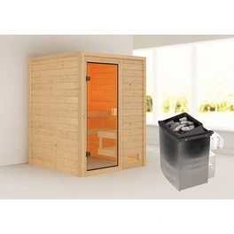 Sauna »Sandra «, BxTxH: 145 x 187 x 145 cm, 9 kW Ofen mit integr. Steuerung