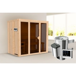 Sauna »Irava 3«, BxTxH: 216 x 198 x 138 cm, 3,6 kW Ofen mit ext. Steuerung