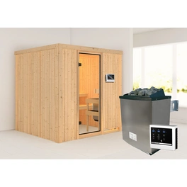 Sauna »Tromsö «, BxTxH: 196 x 198 x 178 cm, 9 kW Ofen mit ext. Steuerung