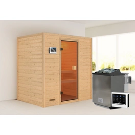 Sauna »Selena «, BxTxH: 196 x 187 x 145 cm, 9 kW Bio Ofen mit ext. Steuerung