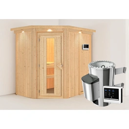 Sauna »Harlow «, BxTxH: 210 x 202 x 165 cm, 3,6 kW Ofen mit ext. Steuerung