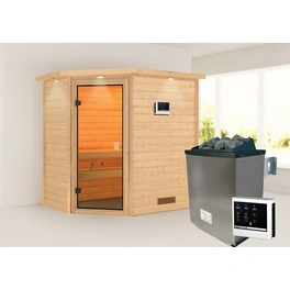 Sauna »Jella «, BxTxH: 224 x 191 x 159 cm, 9 kW Ofen mit ext. Steuerung